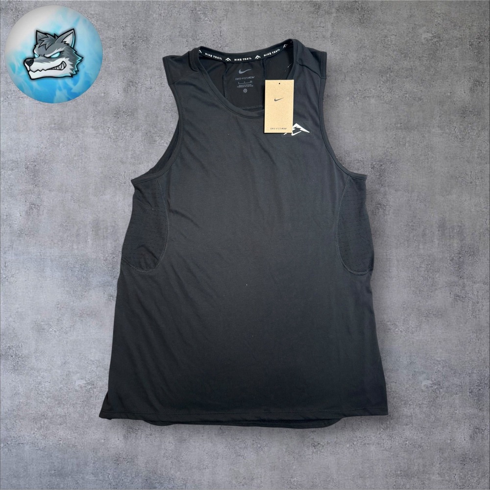 Nike Trail Solar Chase Dri-FIT ADV Running Tank Black Men's Size S HJ4168-010